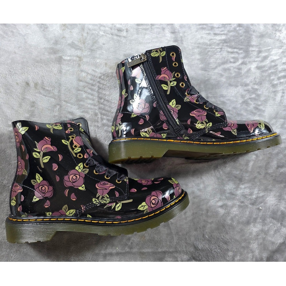 Dr.‎ Martens 1460 Pascal Y Boots Women 7 Decayed Rose Patent Lamper Side Zip NEW